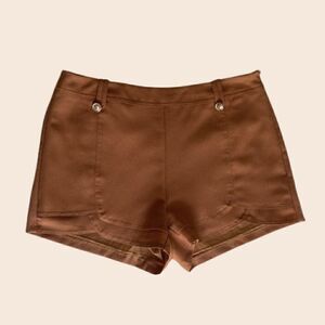 Alythea Camel Brown Double Layer Shorts Size Medium